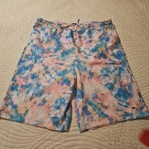 Crown And Ivy Kids Swimming Trunks Boys XL Blue Pink Tie Dye Mesh Underpants